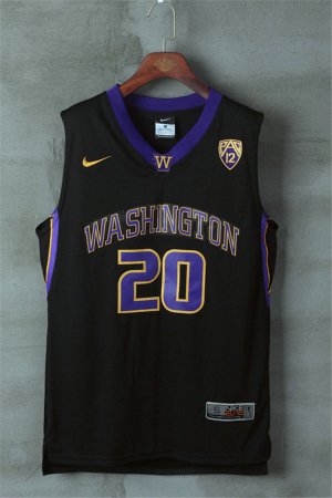 Maillot De Basket NCAA University of Washington Ma Kerr Fultz 20 Noir